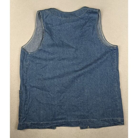 VINTAGE 90s WOMEN'S DENIM VEST - APPLIQUE - BRIDGE - SIZE L - Picture 6 of 7